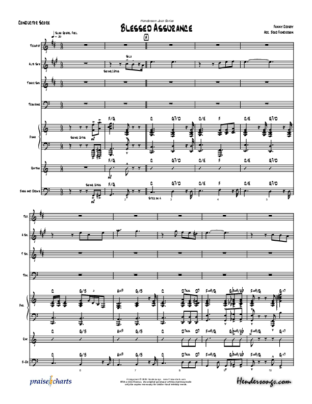 Blessed Assurance (Instrumental) Conductor's Score (Brad Henderson)