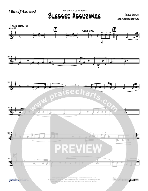 Blessed Assurance (Instrumental) French Horn (Brad Henderson)