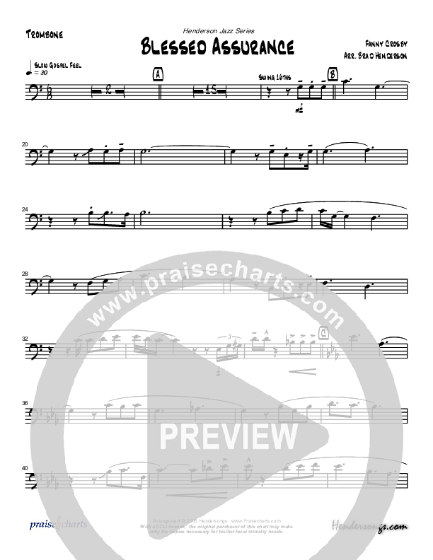 Blessed Assurance (Instrumental) Trombone (Brad Henderson)