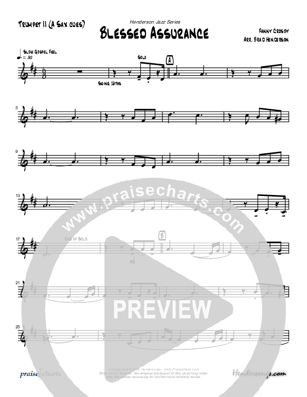 Blessed Assurance (Instrumental) Trumpet 2 (Brad Henderson)