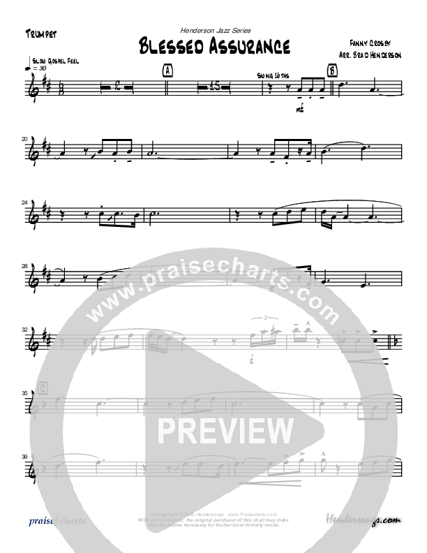 Blessed Assurance (Instrumental) Trumpet (Brad Henderson)