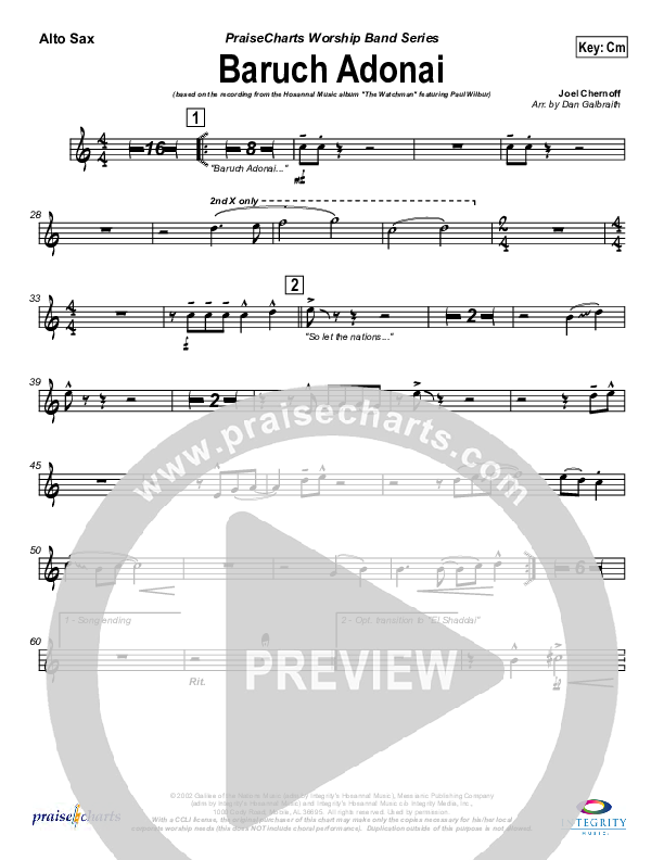 Baruch Adonai Alto Sax (Paul Wilbur)