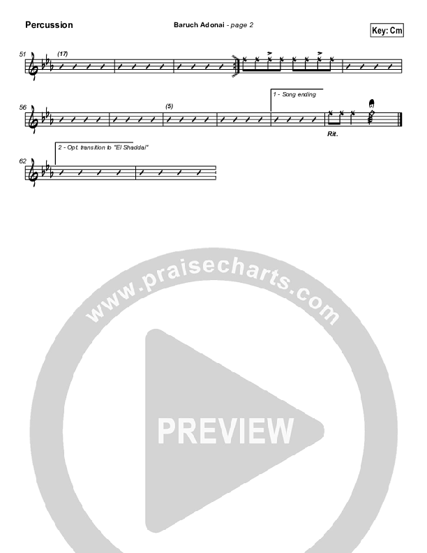 Baruch Adonai Percussion (Paul Wilbur)