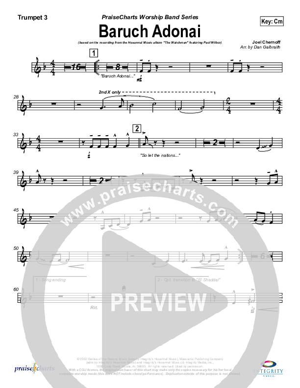 Baruch Adonai Trumpet 3 (Paul Wilbur)