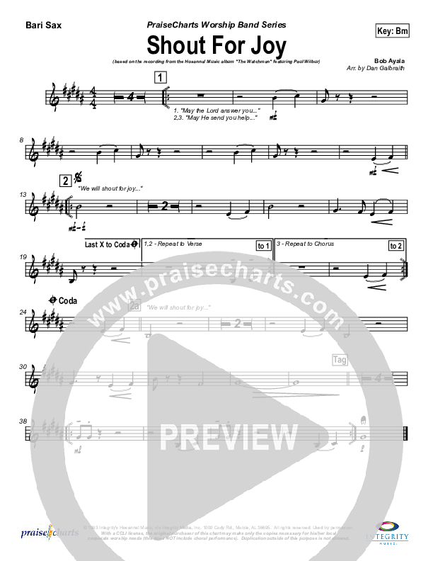 Shout For Joy Bari Sax (Bob Ayala)