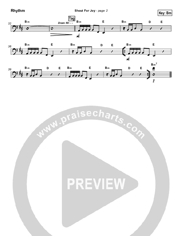 Shout For Joy Rhythm Chart (Bob Ayala)