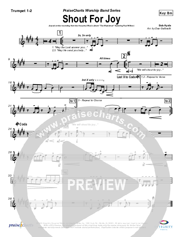 Shout For Joy Trumpet 1,2 (Bob Ayala)