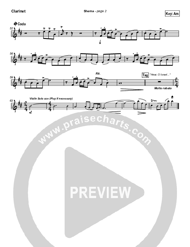 Shema Clarinet (Paul Wilbur)