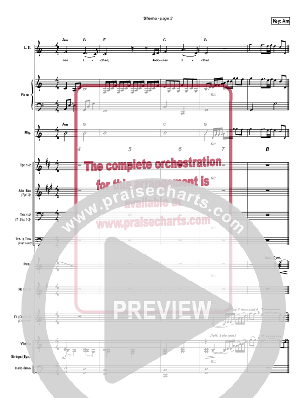 Shema Conductor's Score (Paul Wilbur)