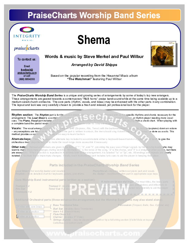 Shema Cover Sheet (Paul Wilbur)