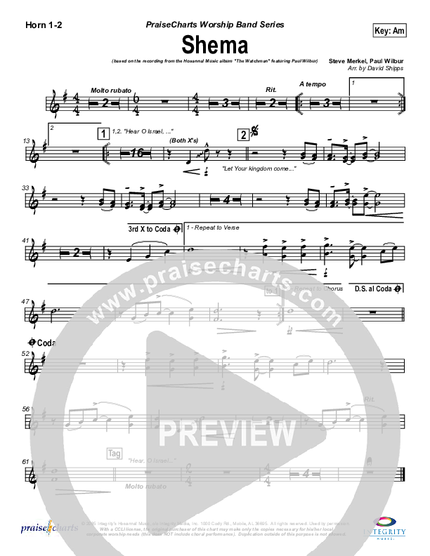 Shema French Horn 1/2 (Paul Wilbur)