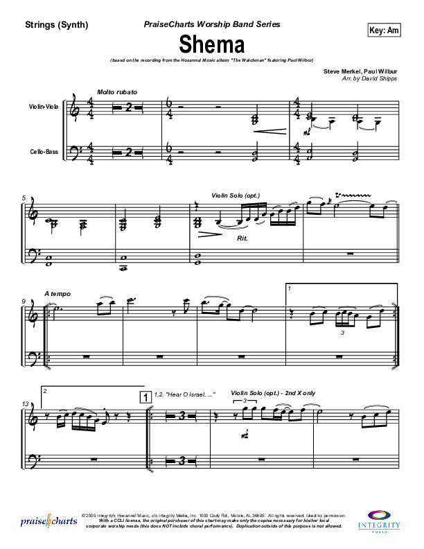 Shema Synth Strings (Paul Wilbur)