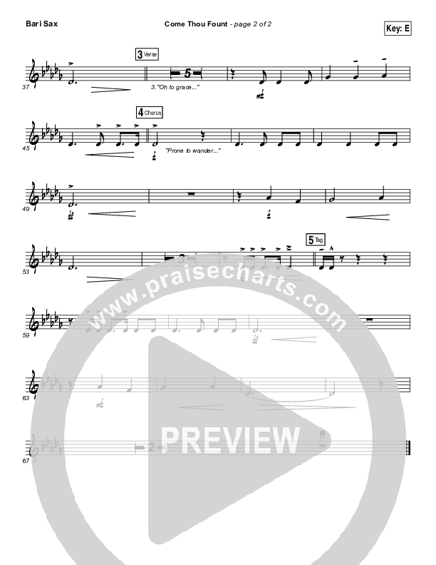 Come Thou Fount Bari Sax (David Crowder / Passion)