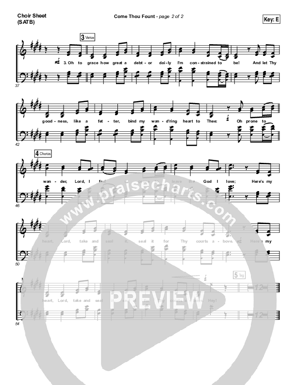 Come Thou Fount Choir Vocals (SATB) (David Crowder / Passion)