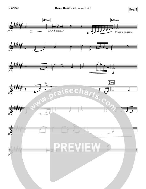 Come Thou Fount Clarinet (David Crowder / Passion)