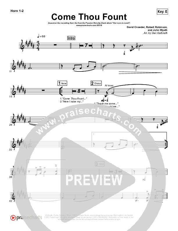 Come Thou Fount French Horn 1/2 (David Crowder / Passion)