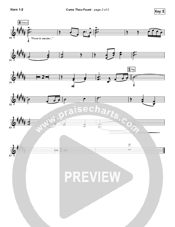 Come Thou Fount French Horn 1/2 (David Crowder / Passion)