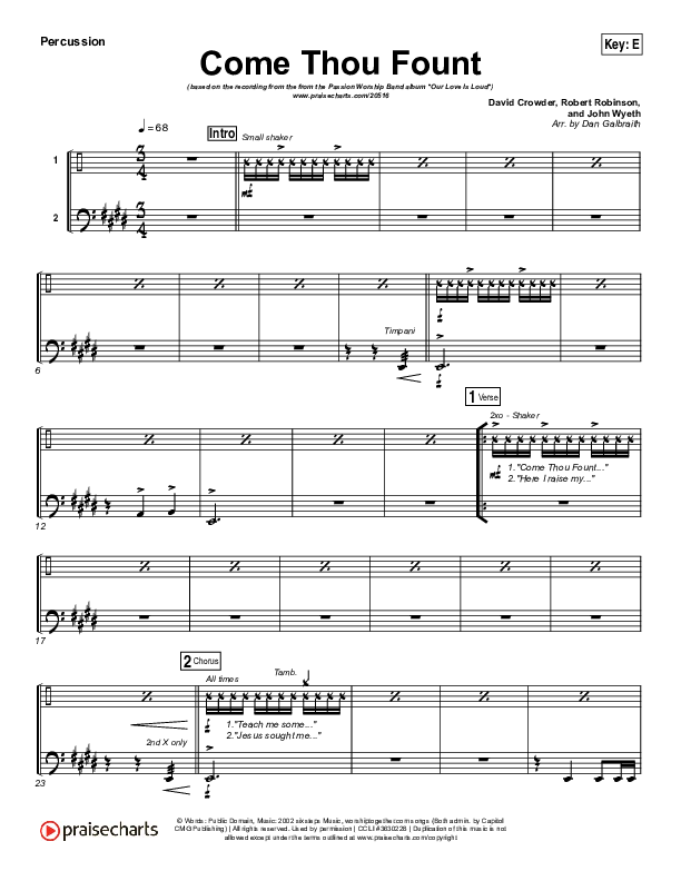 Come Thou Fount Percussion (David Crowder / Passion)