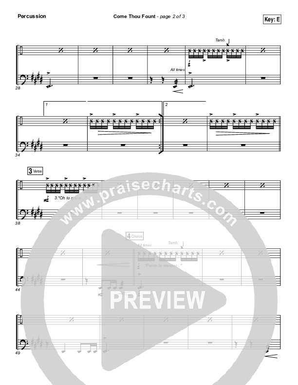 Come Thou Fount Percussion (David Crowder / Passion)