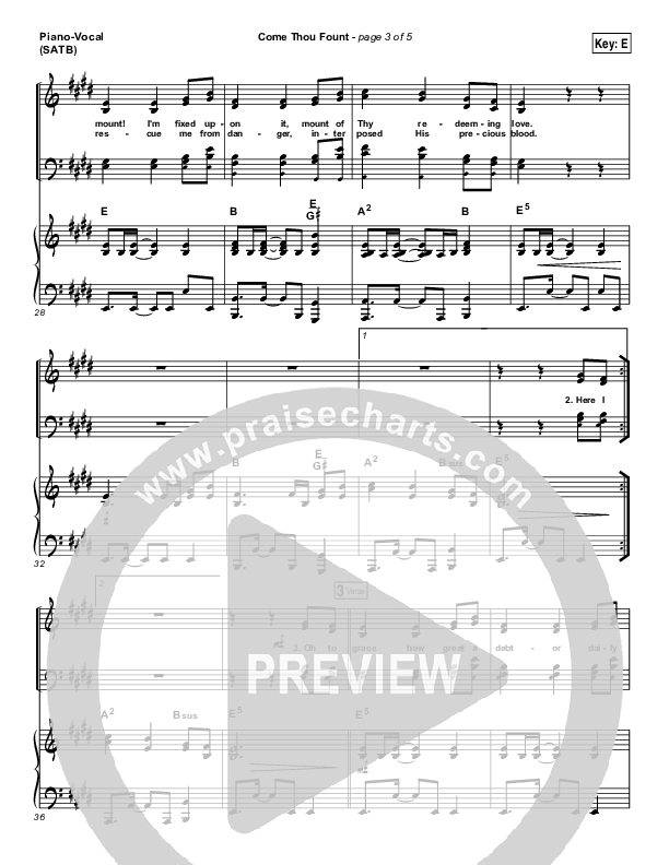 Come Thou Fount Piano/Vocal (SATB) (David Crowder / Passion)