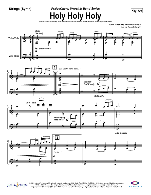 Holy Holy Holy Synth Strings (Paul Wilbur)