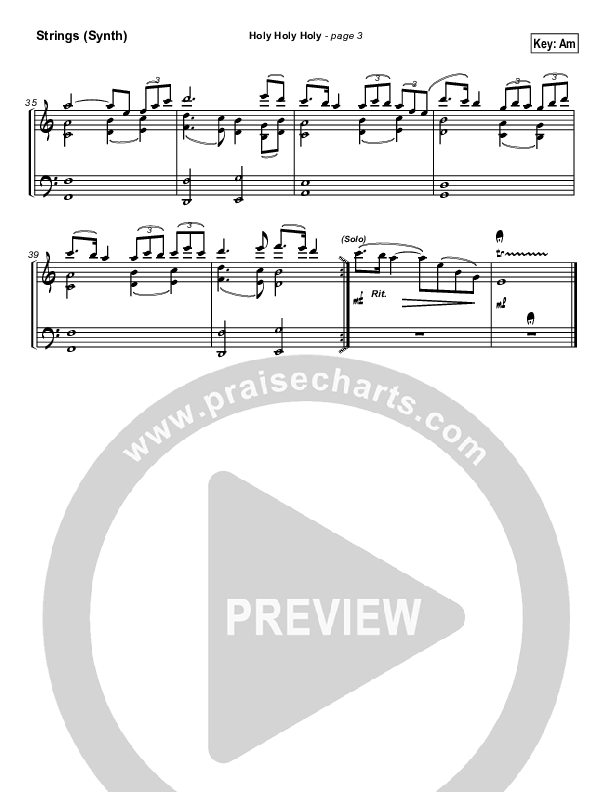 Holy Holy Holy Synth Strings (Paul Wilbur)