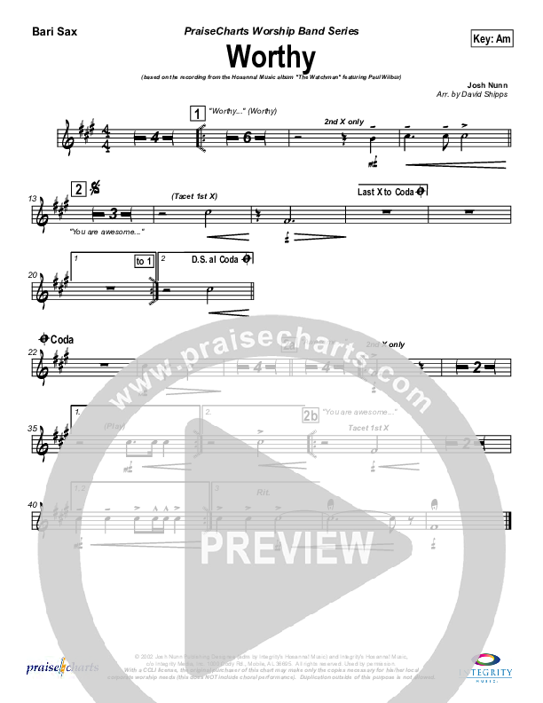 Worthy Bari Sax (Paul Wilbur)