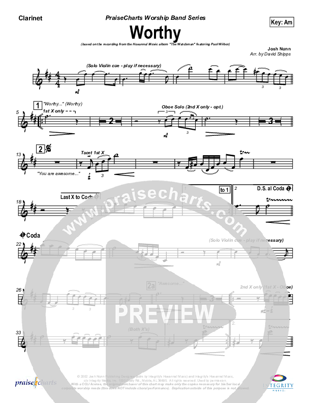 Worthy Wind Pack (Paul Wilbur)