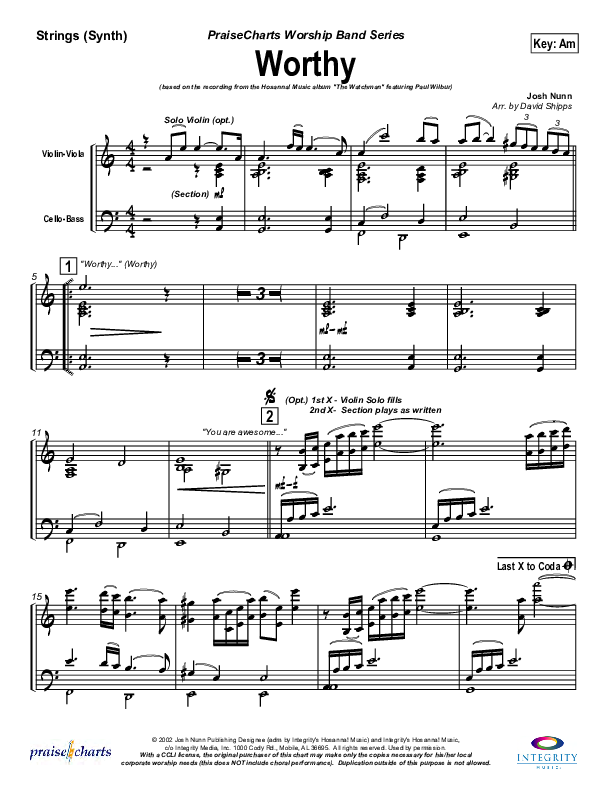 Worthy Synth Strings (Paul Wilbur)