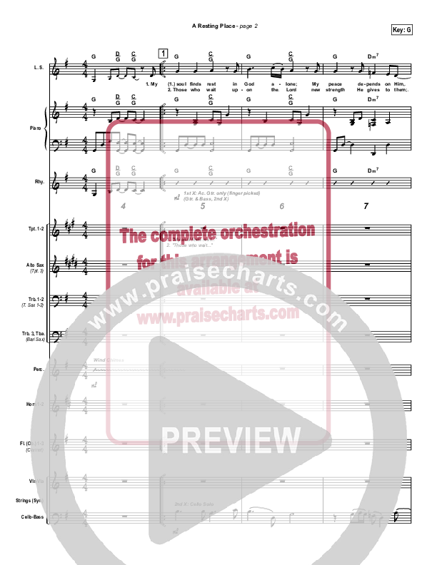 A Resting Place Conductor's Score (Paul Wilbur)