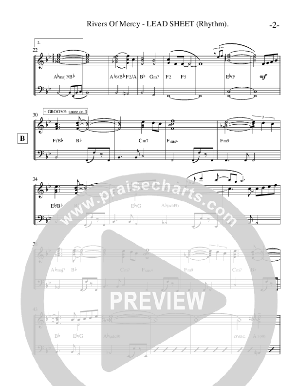 Rivers Of Mercy Lead Sheet (Ric Flauding)