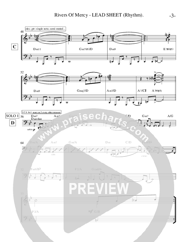 Rivers Of Mercy Lead Sheet (Ric Flauding)