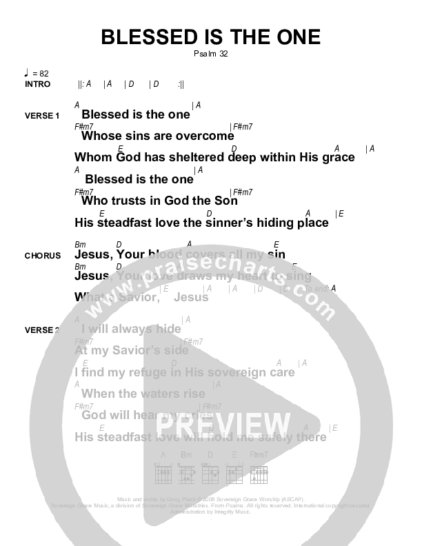 Blessed Is The One Chords & Lyrics (Sovereign Grace)