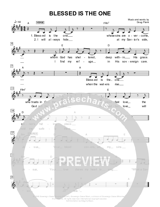 Blessed Is The One Lead Sheet (Sovereign Grace)