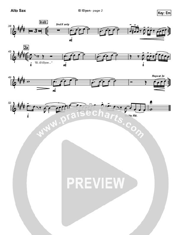 El Elyon Alto Sax (Paul Wilbur)