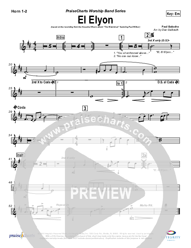 El Elyon Brass Pack (Paul Wilbur)