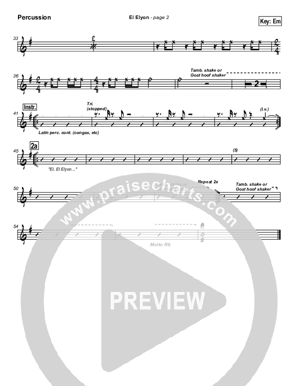 El Elyon Percussion (Paul Wilbur)