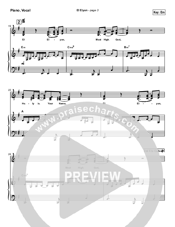 El Elyon Lead & Piano (Paul Wilbur)