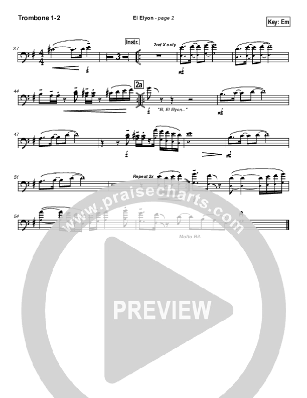 El Elyon Trombone 1/2 (Paul Wilbur)