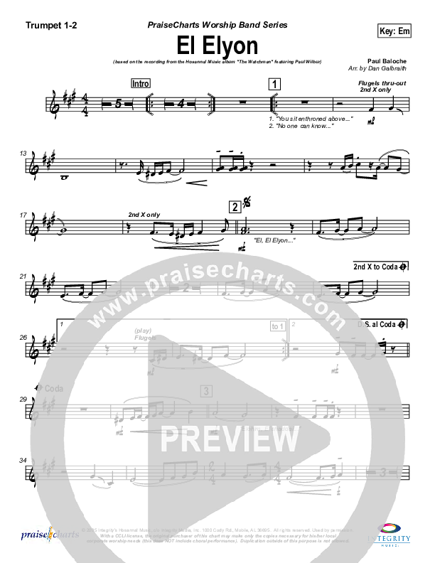 El Elyon Brass Pack (Paul Wilbur)