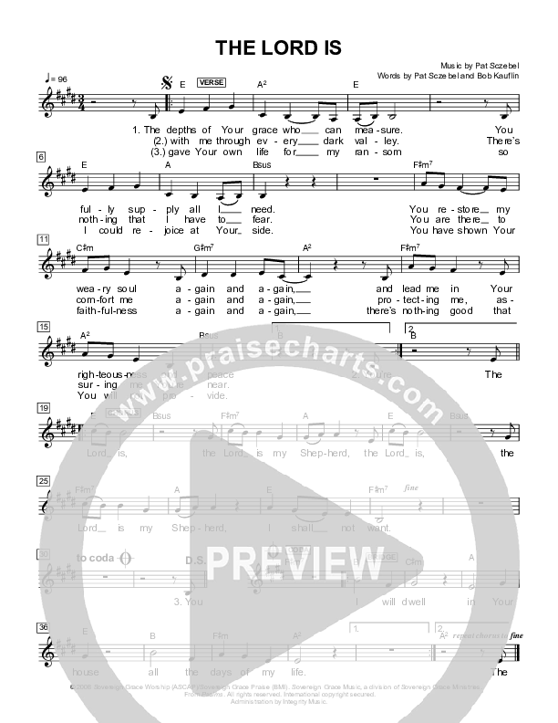 The Lord Is Lead Sheet (Sovereign Grace)
