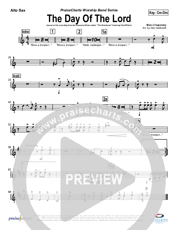 The Day Of The Lord Alto Sax (Marc Chopinsky)