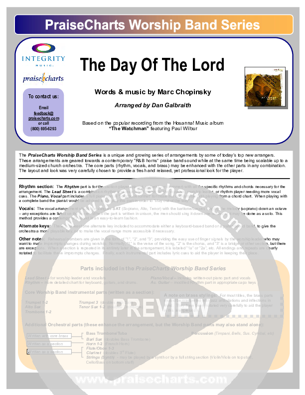 The Day Of The Lord Orchestration (Marc Chopinsky)