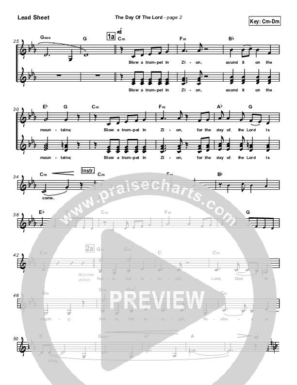 The Day Of The Lord Lead Sheet (Marc Chopinsky)