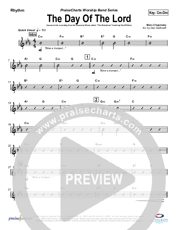 The Day Of The Lord Rhythm Chart (Marc Chopinsky)