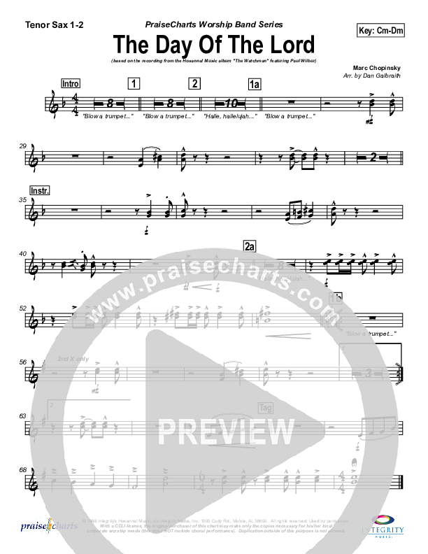 The Day Of The Lord Tenor Sax 1/2 (Marc Chopinsky)