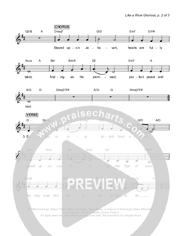 Like A River Glorious Lead Sheet (Sovereign Grace)