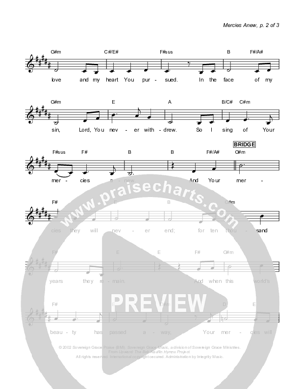 Mercies Anew Lead Sheet (Sovereign Grace)
