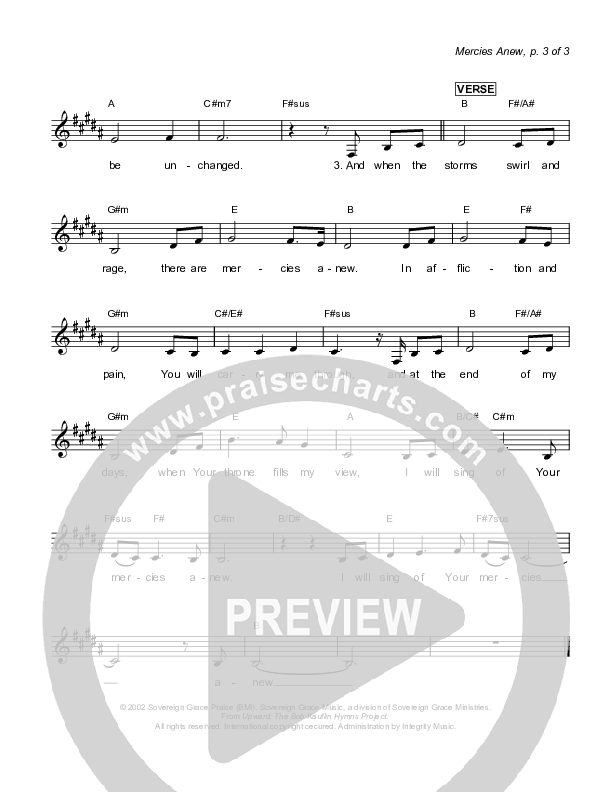 Mercies Anew Lead Sheet (Sovereign Grace)