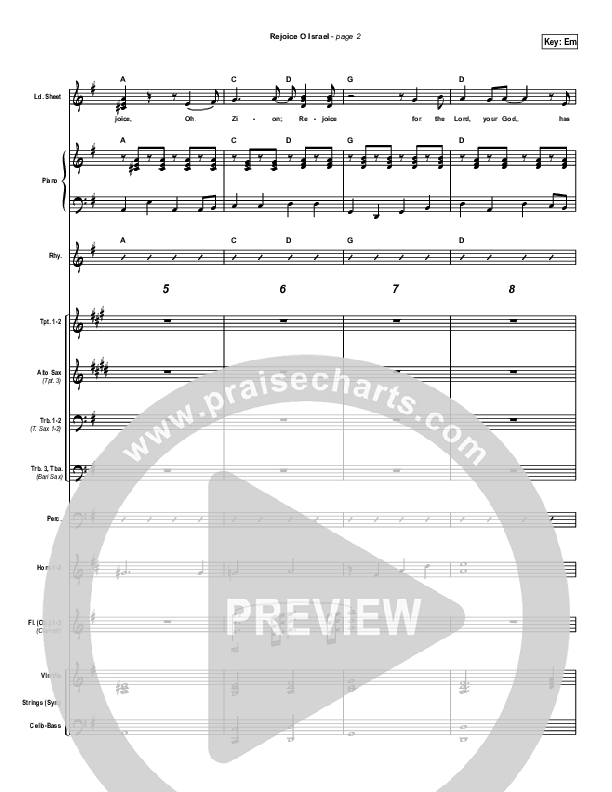 Rejoice O Israel Conductor's Score (Paul Wilbur)
